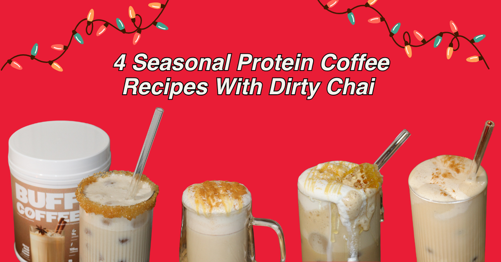 4 Seasonal Protein Coffee Recipes With Dirty Chai Buff Coffee (Holiday Recipe Round-Up)