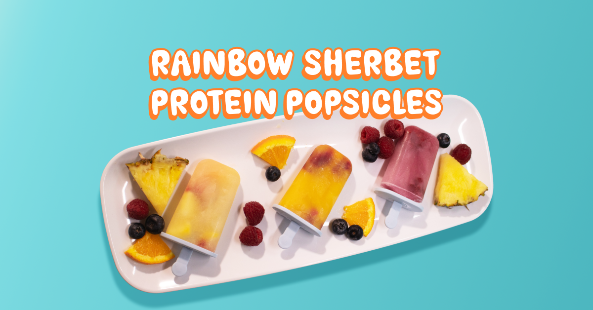 Rainbow Sherbet Protein Popsicles