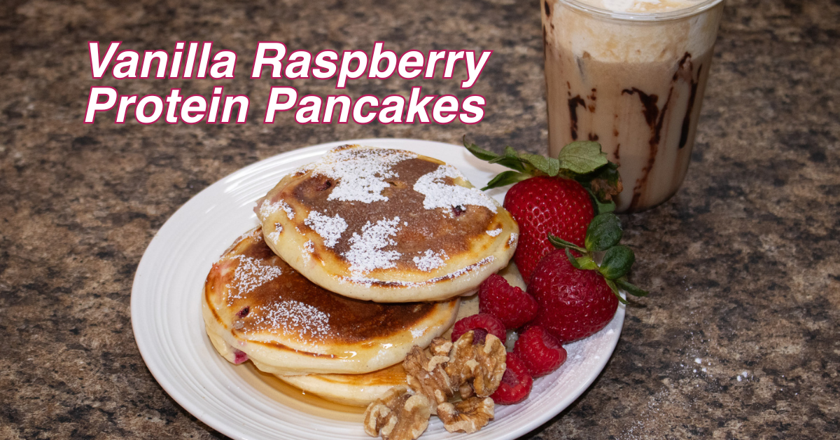 Vanilla Raspberry Protein Pancakes